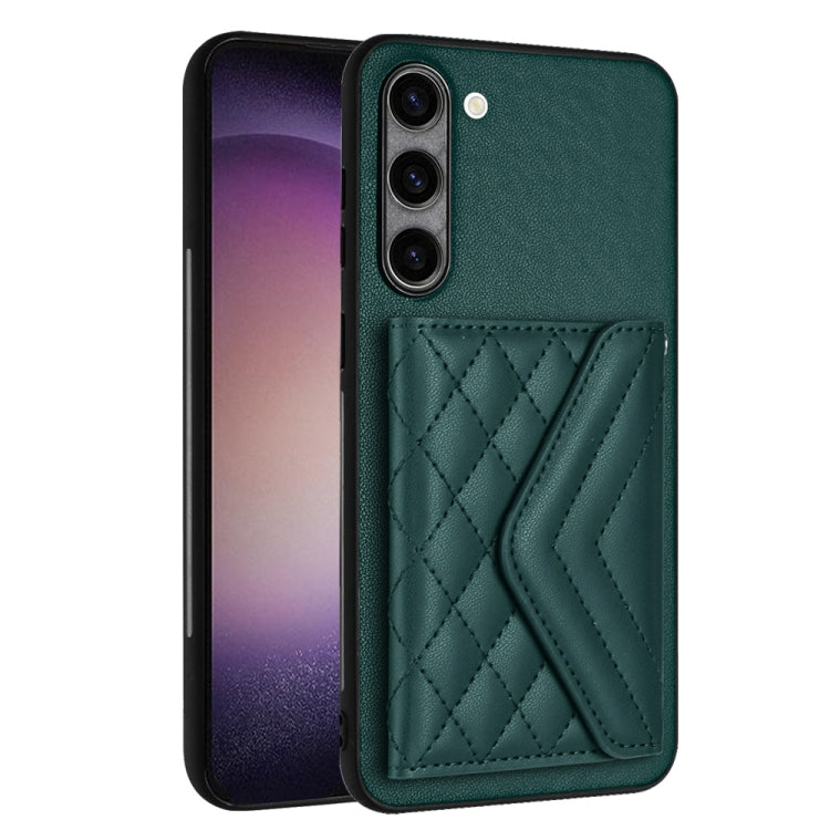 For Samsung Galaxy S23+ 5G Rhombic Texture Card Bag RFID Phone Case with Long Lanyard(Green) - HoMEdemic™ 