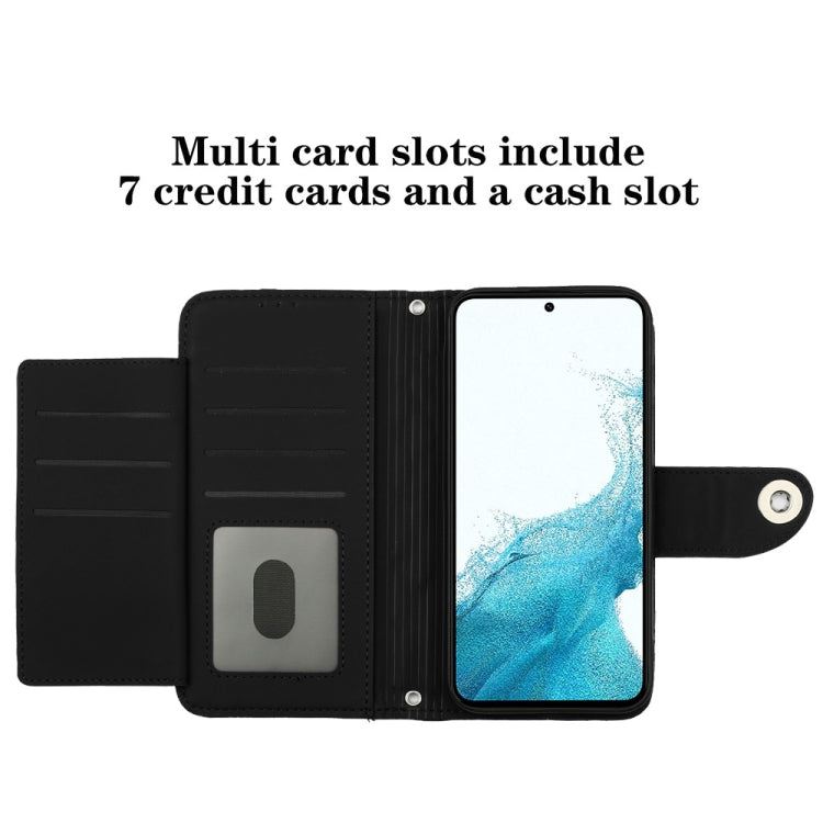 For Samsung Galaxy S23+ 5G Rhombic Texture Flip Leather Phone Case with Lanyard(Black) - HoMEdemic™ 
