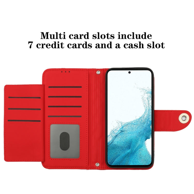For Samsung Galaxy S23+ 5G Rhombic Texture Flip Leather Phone Case with Lanyard(Red) - HoMEdemic™ 