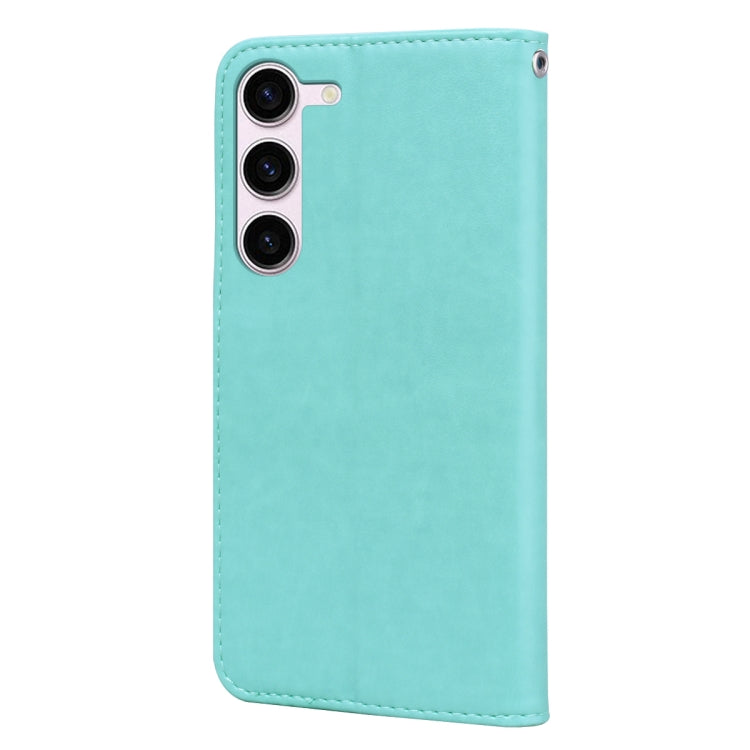 For Samsung Galaxy S23+ 5G Rose Embossed Flip PU Leather Phone Case(Green) - HoMEdemic™ 