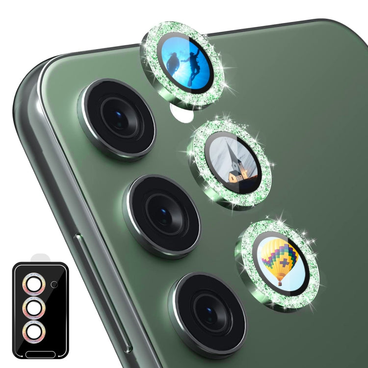For Samsung Galaxy S23 5G/ S23+ 5G ENKAY Hat-Prince AR 9H Rear Lens Glitter Aluminium Alloy Tempered Glass Film(Green) - HoMEdemic™ 