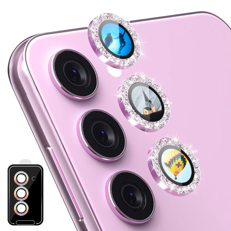 For Samsung Galaxy S23 5G/ S23+ 5G ENKAY Hat-Prince AR 9H Rear Lens Glitter Aluminium Alloy Tempered Glass Film(Pink) - HoMEdemic™ 