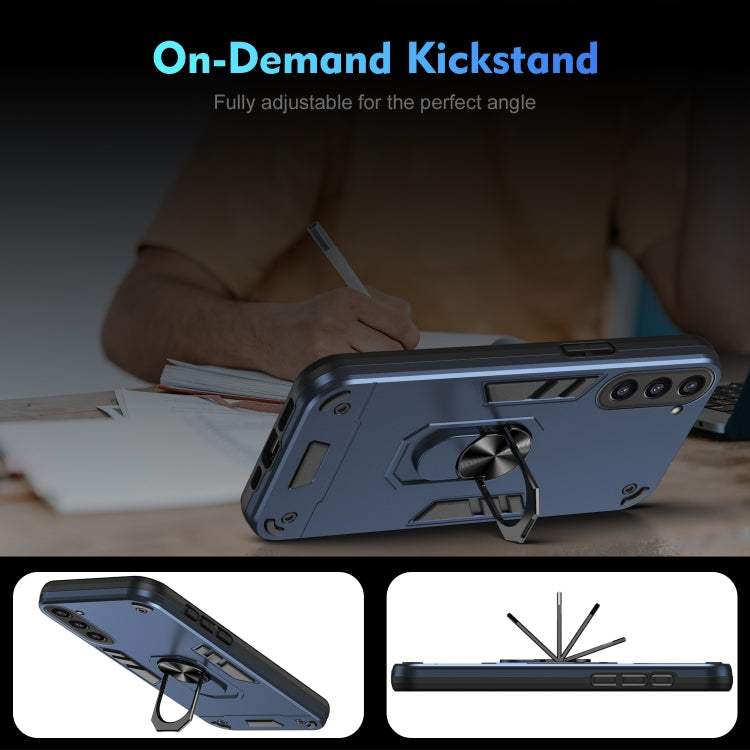 For Samsung Galaxy S23+ 5G Shockproof Metal Ring Holder Phone Case(Blue) - HoMEdemic™ 