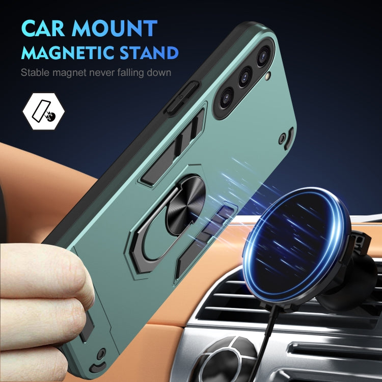 For Samsung Galaxy S23+ 5G Shockproof Metal Ring Holder Phone Case(Green) - HoMEdemic™ 