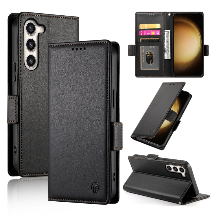 For Samsung Galaxy S23+ 5G Side Buckle Magnetic Frosted Leather Phone Case(Black) - HoMEdemic™ 