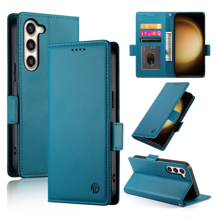 For Samsung Galaxy S23+ 5G Side Buckle Magnetic Frosted Leather Phone Case(Blue) - HoMEdemic™ 