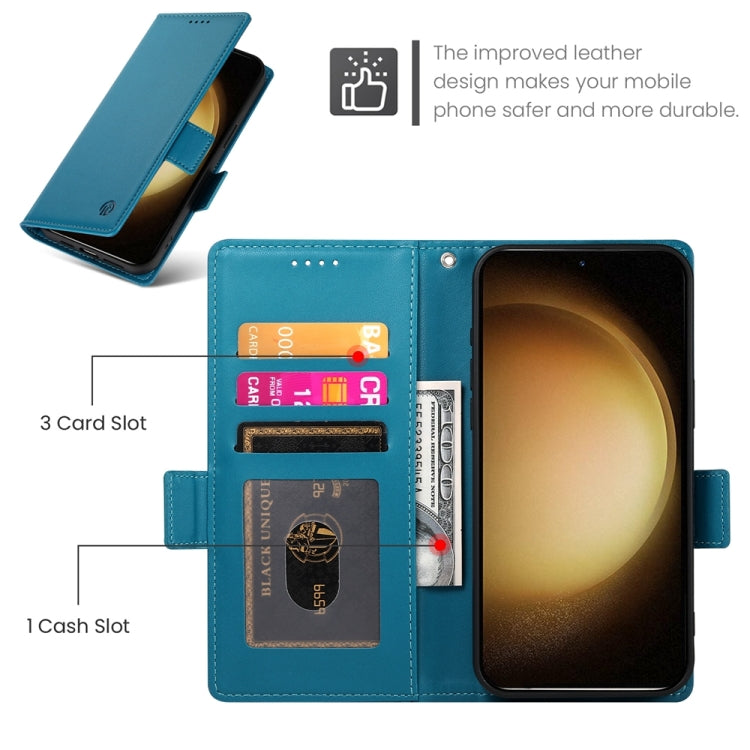 For Samsung Galaxy S23+ 5G Side Buckle Magnetic Frosted Leather Phone Case(Blue) - HoMEdemic™ 