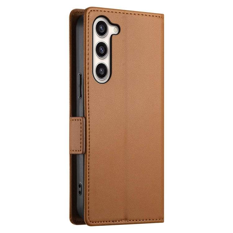 For Samsung Galaxy S23+ 5G Side Buckle Magnetic Frosted Leather Phone Case(Brown) - HoMEdemic™ 