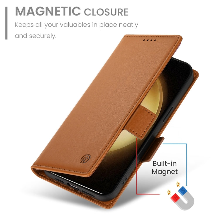 For Samsung Galaxy S23+ 5G Side Buckle Magnetic Frosted Leather Phone Case(Brown) - HoMEdemic™ 