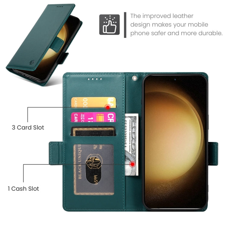 For Samsung Galaxy S23+ 5G Side Buckle Magnetic Frosted Leather Phone Case(Dark Green) - HoMEdemic™ 