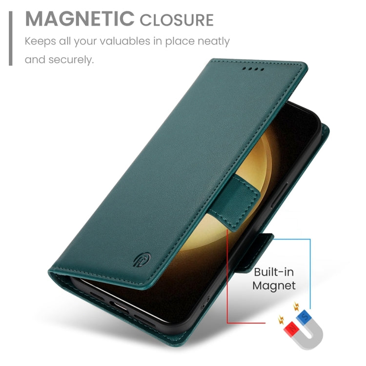 For Samsung Galaxy S23+ 5G Side Buckle Magnetic Frosted Leather Phone Case(Dark Green) - HoMEdemic™ 