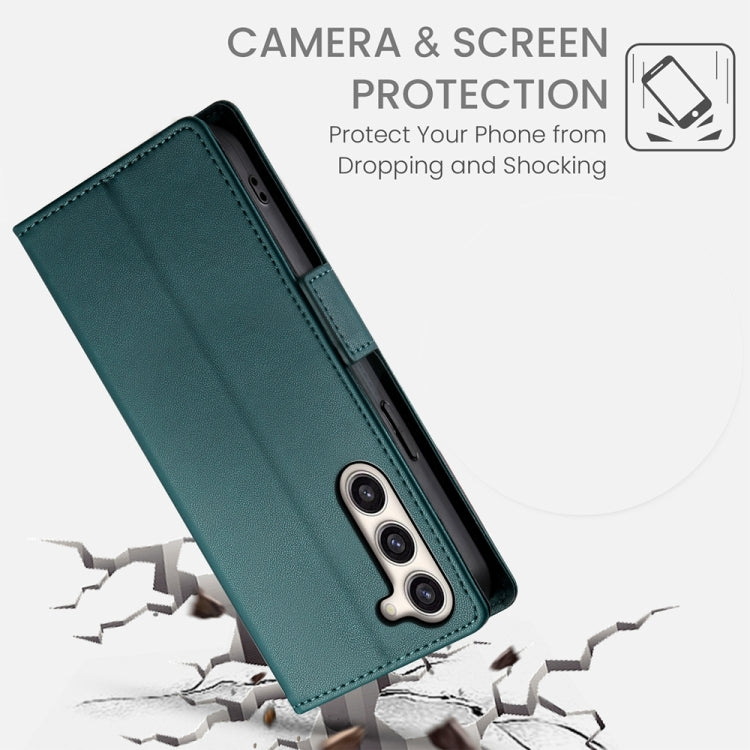 For Samsung Galaxy S23+ 5G Side Buckle Magnetic Frosted Leather Phone Case(Dark Green) - HoMEdemic™ 