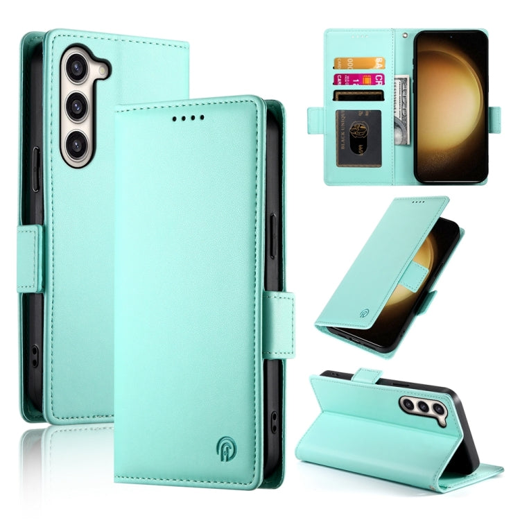 For Samsung Galaxy S23+ 5G Side Buckle Magnetic Frosted Leather Phone Case(Mint Green) - HoMEdemic™ 