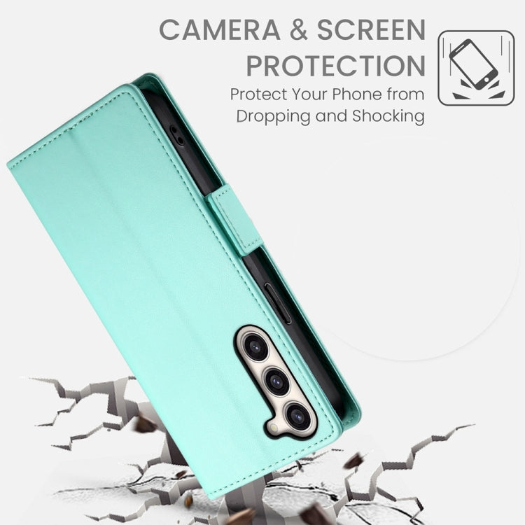 For Samsung Galaxy S23+ 5G Side Buckle Magnetic Frosted Leather Phone Case(Mint Green) - HoMEdemic™ 
