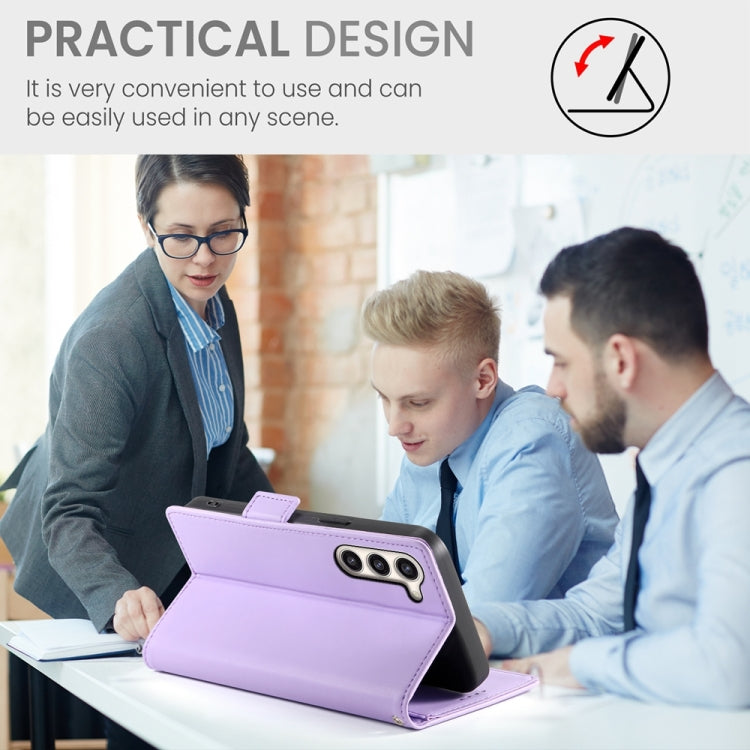 For Samsung Galaxy S23+ 5G Side Buckle Magnetic Frosted Leather Phone Case(Purple) - HoMEdemic™ 