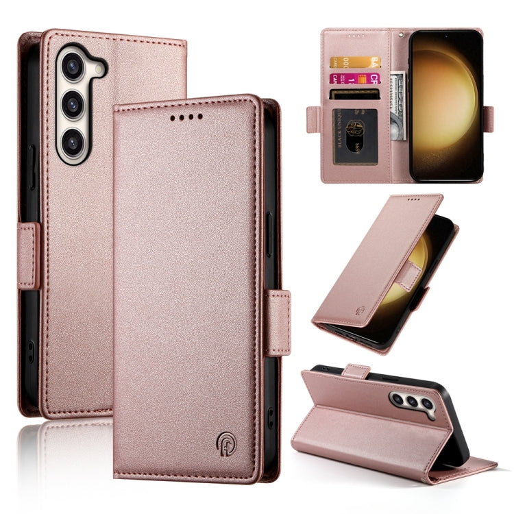 For Samsung Galaxy S23+ 5G Side Buckle Magnetic Frosted Leather Phone Case(Rose Gold) - HoMEdemic™ 