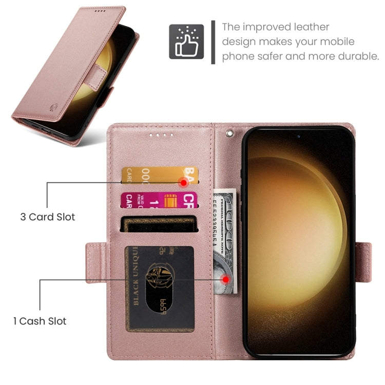 For Samsung Galaxy S23+ 5G Side Buckle Magnetic Frosted Leather Phone Case(Rose Gold) - HoMEdemic™ 