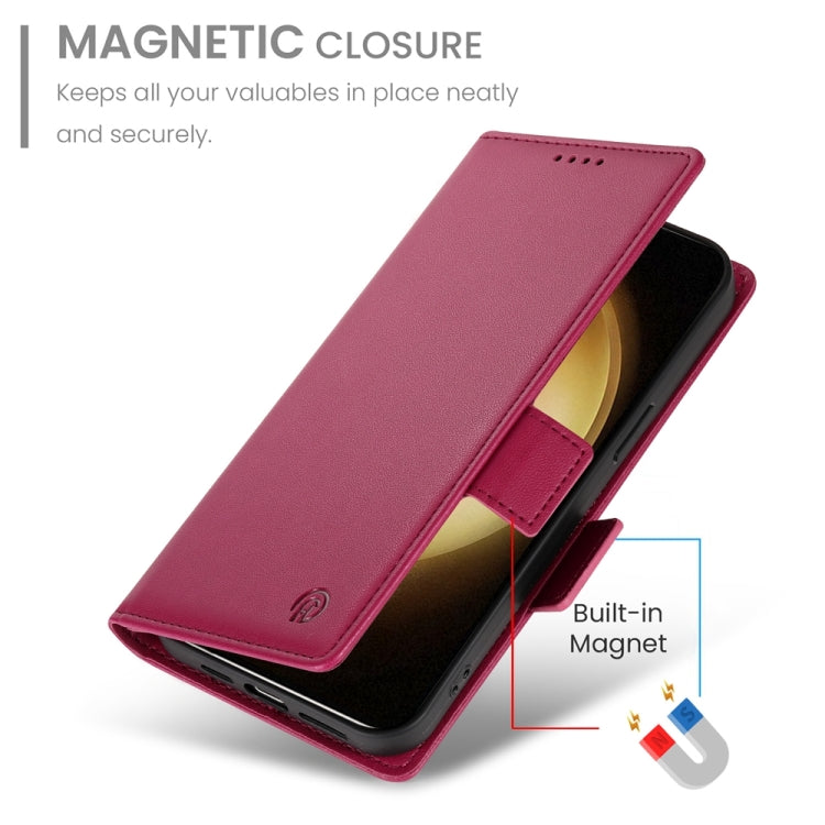 For Samsung Galaxy S23+ 5G Side Buckle Magnetic Frosted Leather Phone Case(Wine Red) - HoMEdemic™ 