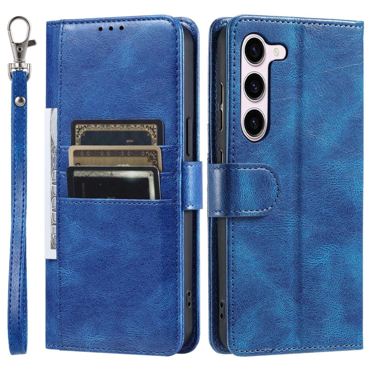 For Samsung Galaxy S23+ 5G Simple 6-Card Wallet Leather Phone Case(Blue) - HoMEdemic™ 