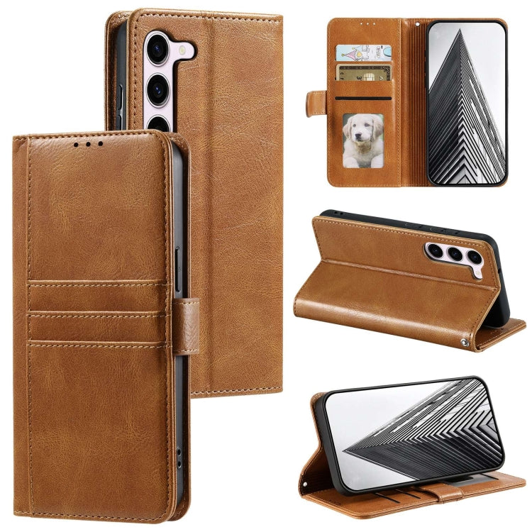 For Samsung Galaxy S23+ 5G Simple 6-Card Wallet Leather Phone Case(Brown) - HoMEdemic™ 