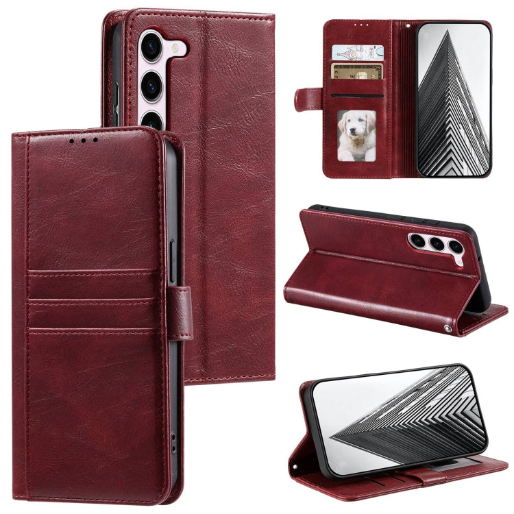 For Samsung Galaxy S23+ 5G Simple 6-Card Wallet Leather Phone Case(Wine Red) - HoMEdemic™ 