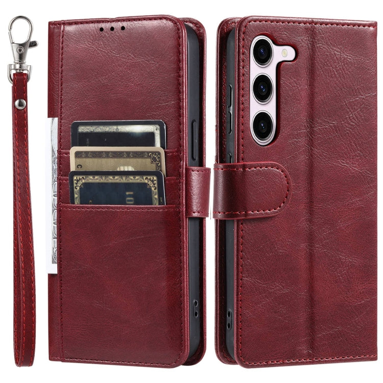 For Samsung Galaxy S23+ 5G Simple 6-Card Wallet Leather Phone Case(Wine Red) - HoMEdemic™ 