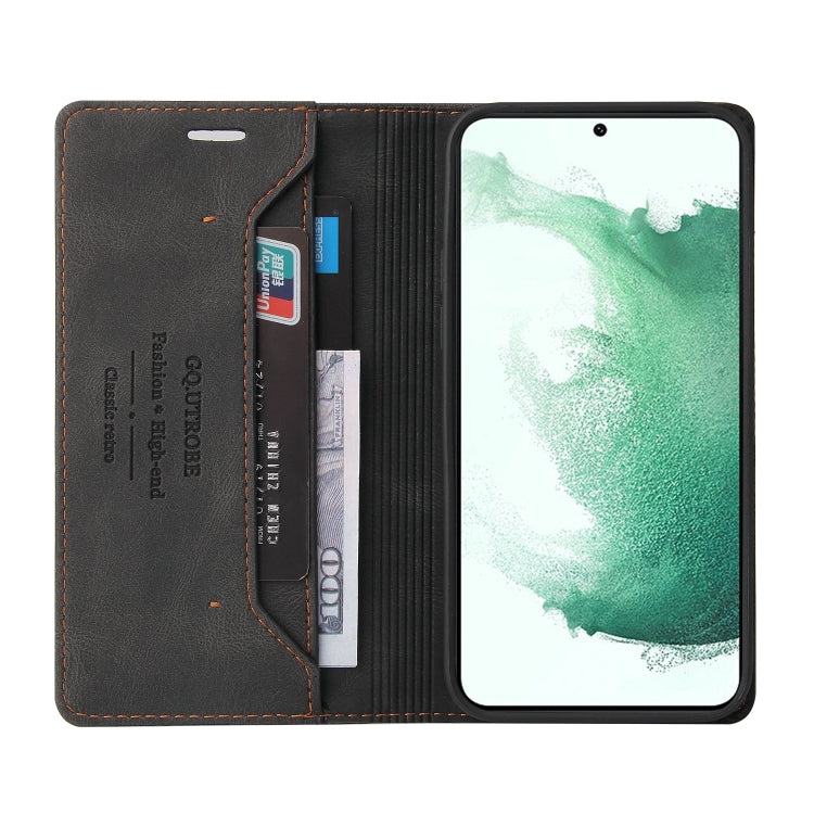 For Samsung Galaxy S23+ 5G Skin Feel Anti-theft Brush Horizontal Flip Leather Case with Holder(Black) - HoMEdemic™ 