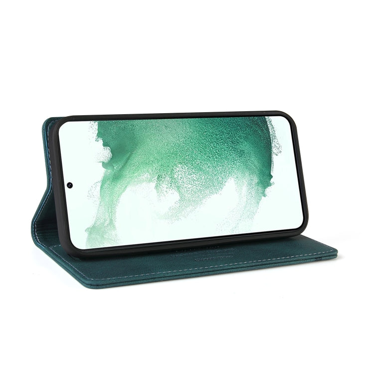 For Samsung Galaxy S23+ 5G Skin Feel Anti-theft Brush Horizontal Flip Leather Case with Holder(Blue) - HoMEdemic™ 