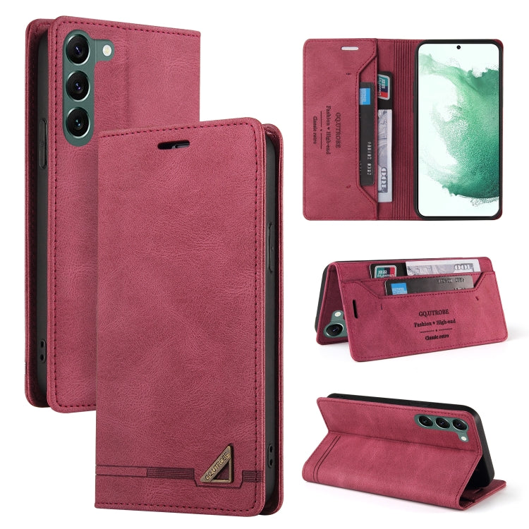 For Samsung Galaxy S23+ 5G Skin Feel Anti-theft Brush Horizontal Flip Leather Case with Holder(Wine Red) - HoMEdemic™ 