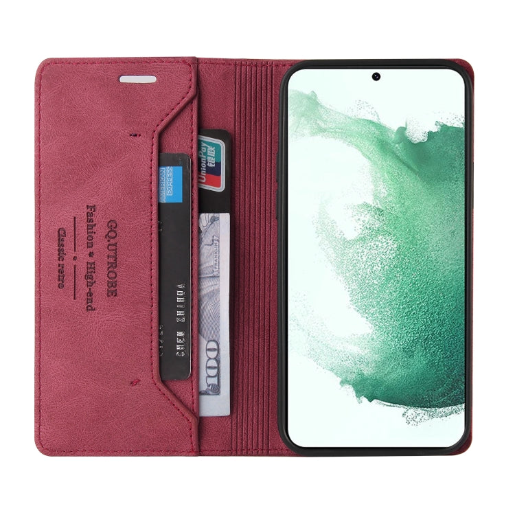 For Samsung Galaxy S23+ 5G Skin Feel Anti-theft Brush Horizontal Flip Leather Case with Holder(Wine Red) - HoMEdemic™ 