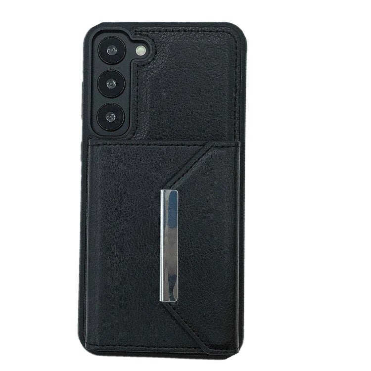 For Samsung Galaxy S23+ 5G Solid Color Metal Buckle Card Slots Bag Phone Case(Black) - HoMEdemic™ 