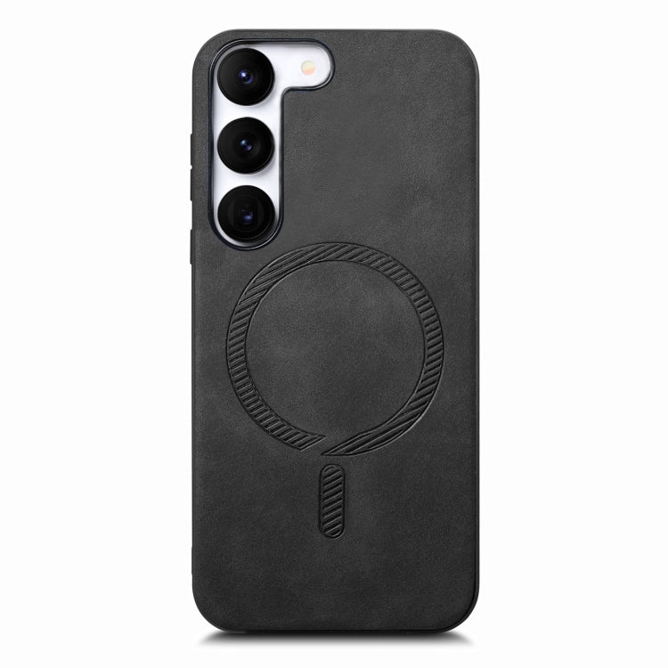 For Samsung Galaxy S23+ 5G Solid Color Retro Magsafe PU Back Cover Phone Case(Black) - HoMEdemic™ 
