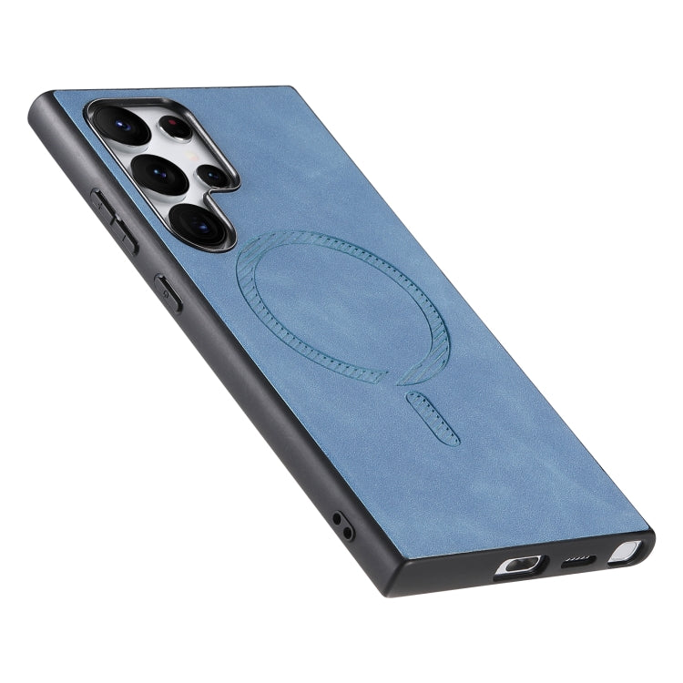 For Samsung Galaxy S23+ 5G Solid Color Retro Magsafe PU Back Cover Phone Case(Blue) - HoMEdemic™ 