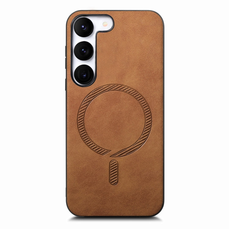 For Samsung Galaxy S23+ 5G Solid Color Retro Magsafe PU Back Cover Phone Case(Brown) - HoMEdemic™ 