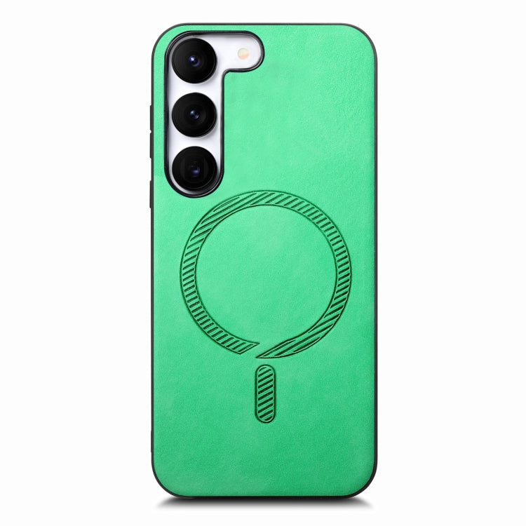 For Samsung Galaxy S23+ 5G Solid Color Retro Magsafe PU Back Cover Phone Case(Green) - HoMEdemic™ 