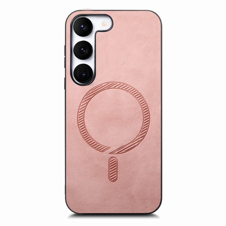 For Samsung Galaxy S23+ 5G Solid Color Retro Magsafe PU Back Cover Phone Case(Pink) - HoMEdemic™ 