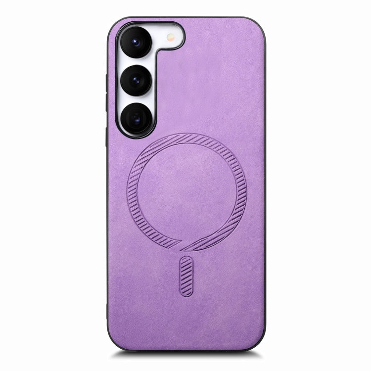 For Samsung Galaxy S23+ 5G Solid Color Retro Magsafe PU Back Cover Phone Case(Purple) - HoMEdemic™ 