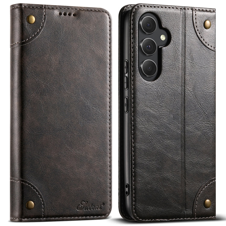 For Samsung Galaxy S23+ 5G Suteni Baroque Calf Texture Buckle Wallet Leather Phone Case(Black) - HoMEdemic™ 