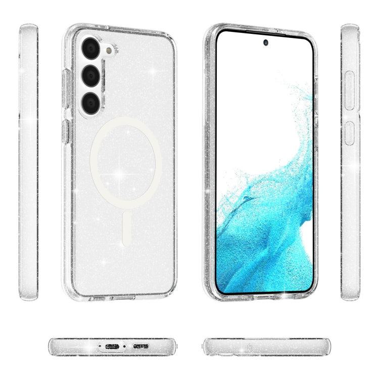 For Samsung Galaxy S23+ 5G Terminator Style Glitter Powder MagSafe Magnetic Phone Case(White) - HoMEdemic™ 