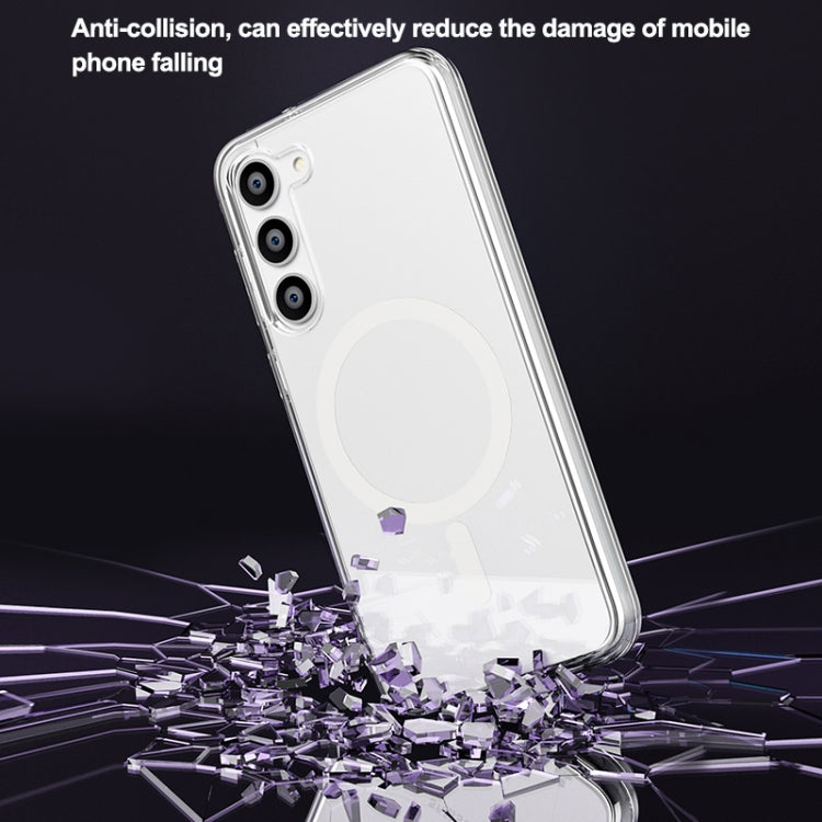 For Samsung Galaxy S23+ 5G Terminator Style Glitter Powder MagSafe Magnetic Phone Case(White) - HoMEdemic™ 