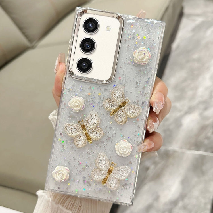 For Samsung Galaxy S23+ 5G Three-dimensional Butterfly Glitter TPU  Phone Case(Gold) - HoMEdemic™ 