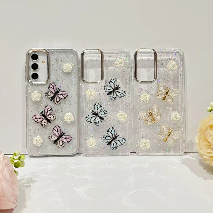 For Samsung Galaxy S23+ 5G Three-dimensional Butterfly Glitter TPU  Phone Case(Gold) - HoMEdemic™ 