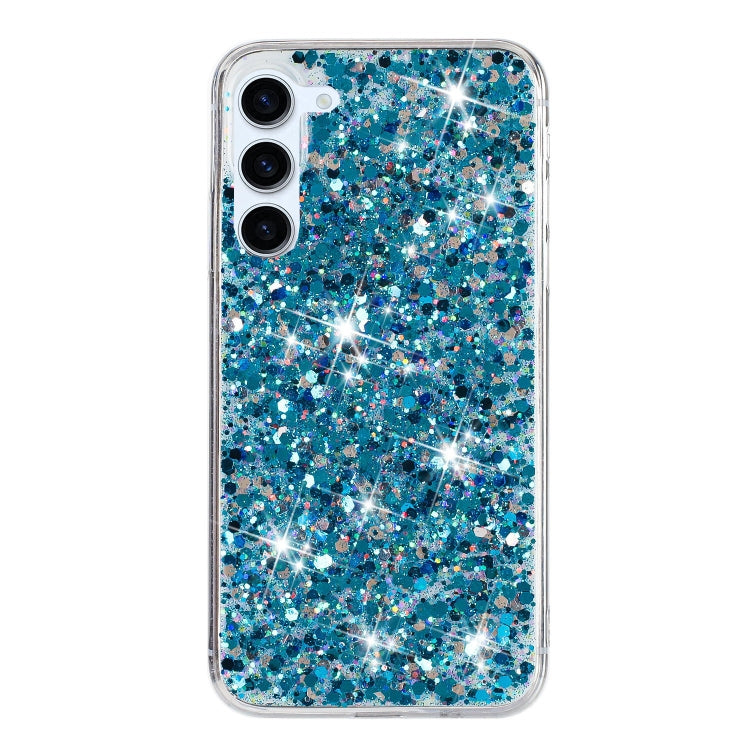 For Samsung Galaxy S23+ 5G Transparent Frame Glitter Powder TPU Phone Case(Blue) - HoMEdemic™ 