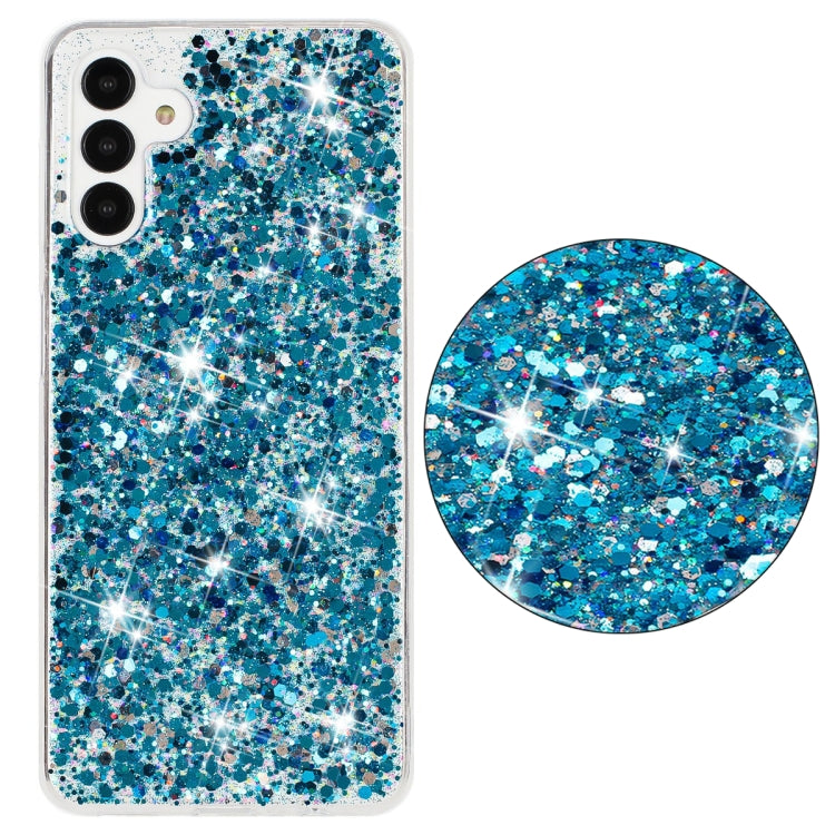 For Samsung Galaxy S23+ 5G Transparent Frame Glitter Powder TPU Phone Case(Blue) - HoMEdemic™ 