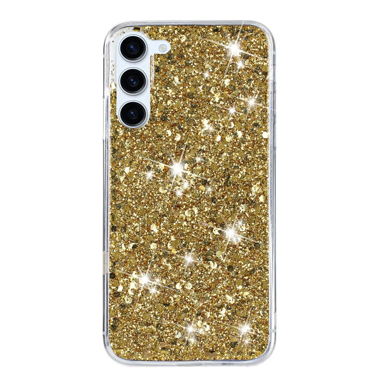 For Samsung Galaxy S23+ 5G Transparent Frame Glitter Powder TPU Phone Case(Gold) - HoMEdemic™ 