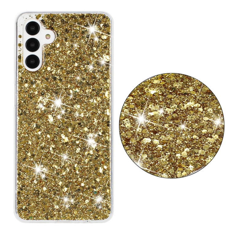 For Samsung Galaxy S23+ 5G Transparent Frame Glitter Powder TPU Phone Case(Gold) - HoMEdemic™ 