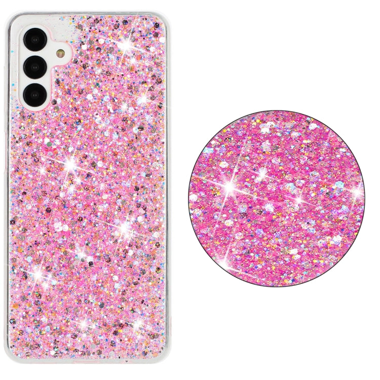 For Samsung Galaxy S23+ 5G Transparent Frame Glitter Powder TPU Phone Case(Pink) - HoMEdemic™ 