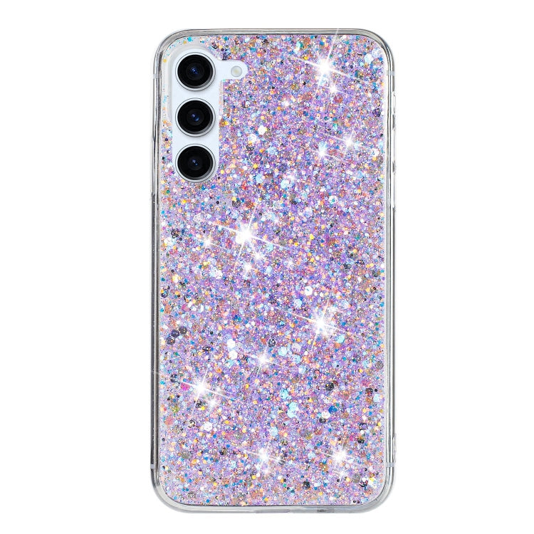 For Samsung Galaxy S23+ 5G Transparent Frame Glitter Powder TPU Phone Case(Purple) - HoMEdemic™ 