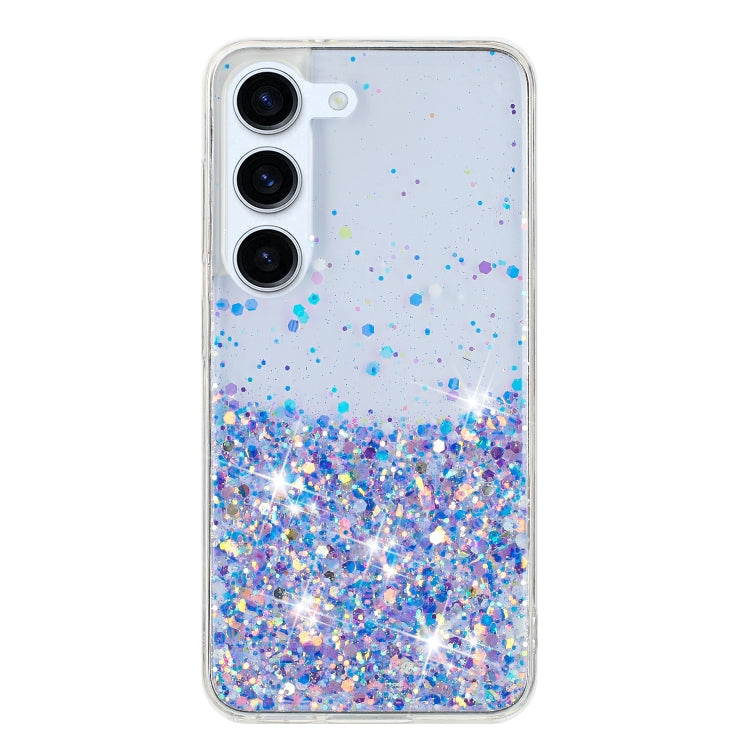 For Samsung Galaxy S23+ 5G Transparent Frame Noctilucent Glitter Powder TPU Phone Case(Purple) - HoMEdemic™ 