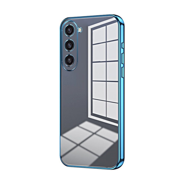 For Samsung Galaxy S23+ 5G Transparent Plating Fine Hole Phone Case(Blue) - HoMEdemic™ 